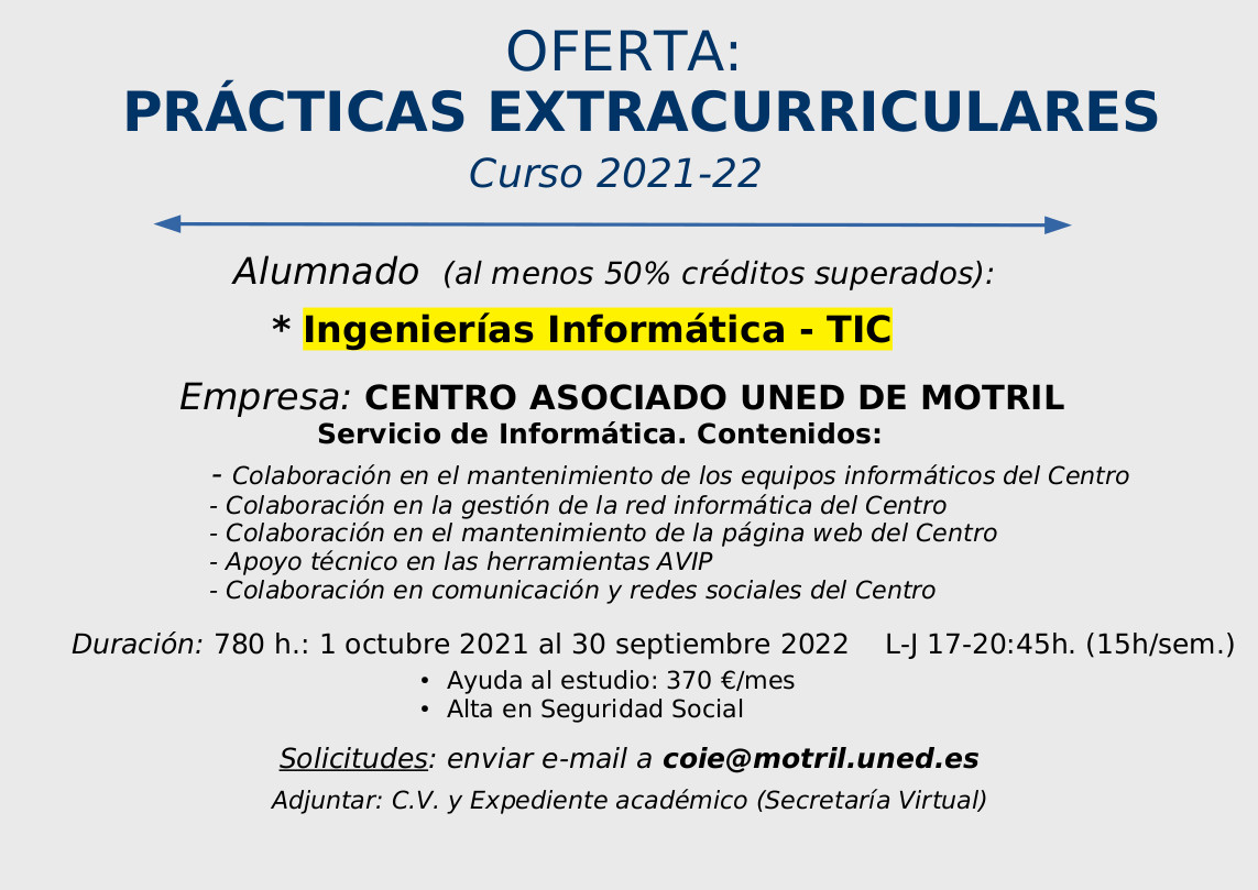 Plaza – Prácticas extracurriculares (COIE Motril)