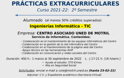 2 Becas de prácticas en el Centro Asociado de Motril