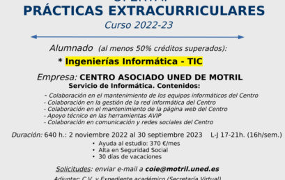 Plaza Prácticas extracurriculares – Ingeniería Informática